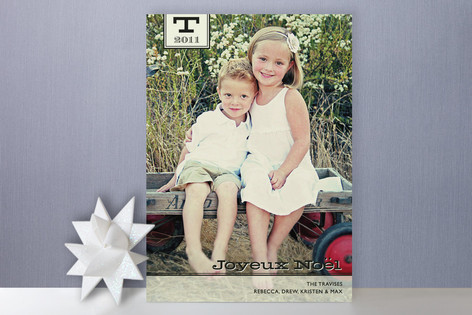 Classic Monogram Holiday Photo Cards