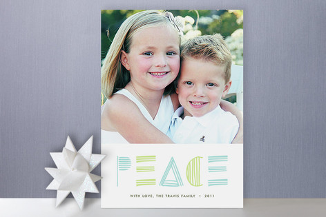 Simple Peace Holiday Photo Cards