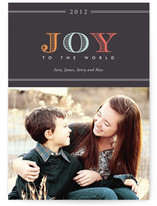 Colorful Joy to the World Holiday Photo Cards