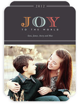 Colorful Joy to the World Holiday Photo Cards