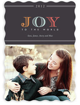 Colorful Joy to the World Holiday Photo Cards
