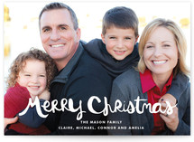 Handlettered Merry Christmas Holiday Photo Cards