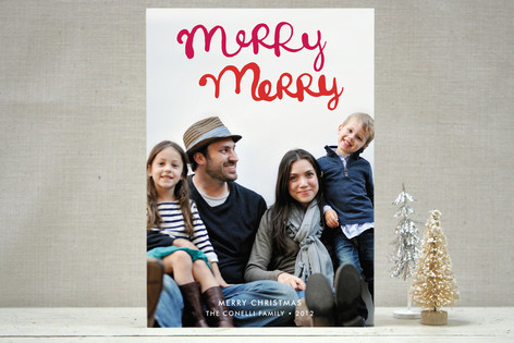 Handlettered Merry Merry Holiday Photo Cards