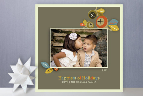 Falling Acorns Holiday Photo Cards