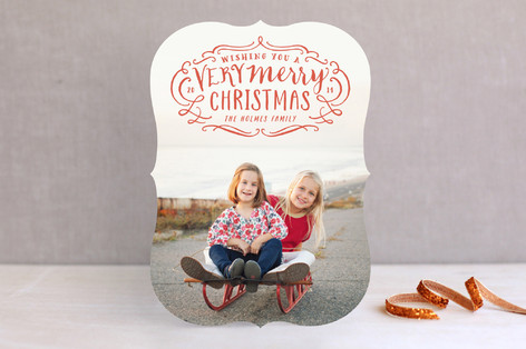 Very Merry Flourish Holiday Photo Cards
