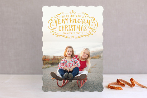 Very Merry Flourish Holiday Photo Cards