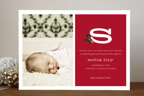 Holly + Alphabet Baby Holiday Photo Cards