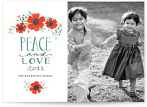Painted Christmas Floral Holiday Photo Cards