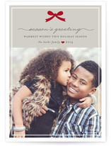 Paris + Vintage Holiday Ribbon Holiday Photo Cards
