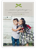 Paris + Vintage Holiday Ribbon Holiday Photo Cards
