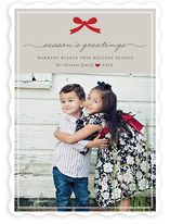 Paris + Vintage Holiday Ribbon Holiday Photo Cards