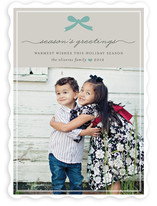 Paris + Vintage Holiday Ribbon Holiday Photo Cards