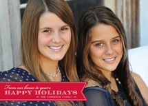 Red Ribbon Happiness Holiday Photo Cards, by Cococello