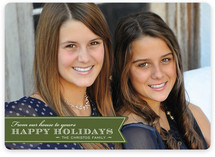 Red Ribbon Happiness Holiday Photo Cards