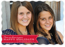 Red Ribbon Happiness Holiday Photo Cards