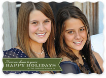 Red Ribbon Happiness Holiday Photo Cards