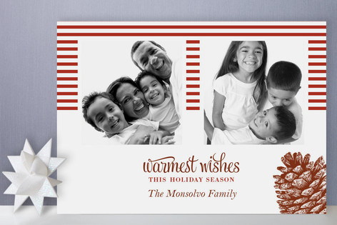 Stripes and Pine Holiday Photo Cards