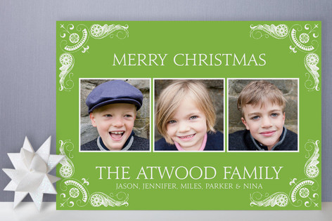Delicate Flourishes Holiday Photo Cards