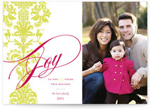 float + deer damask Holiday Photo Cards