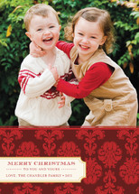 Christmas Damask Holiday Photo Cards, by Annie Clark