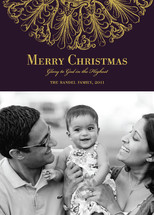 Round Flourish Christmas Holiday Photo Cards, by Whisker Graphics