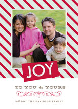 Striped Joy Holiday Photo Cards, by Oscar+Emma Design