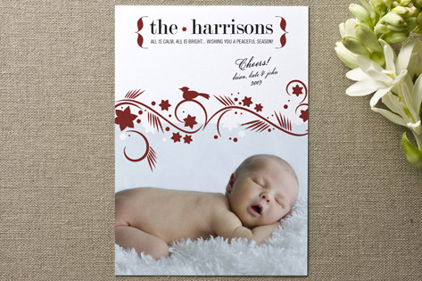Cheery Winter Swirl Holiday Photo Cards