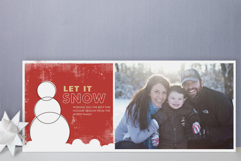 Modern Snowman Holiday Photo Cards