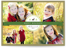 Green Ribbon Holiday Photo Cards