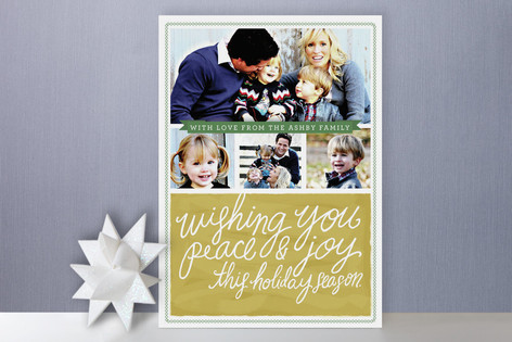 Wishing Script Holiday Photo Cards
