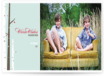 Winter Birch Tree Holiday Photo Cards