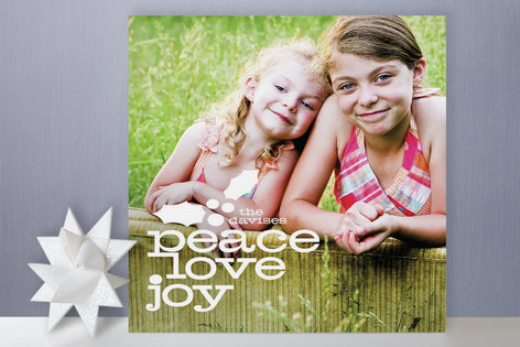 Peace Love and Holly Holiday Photo Cards