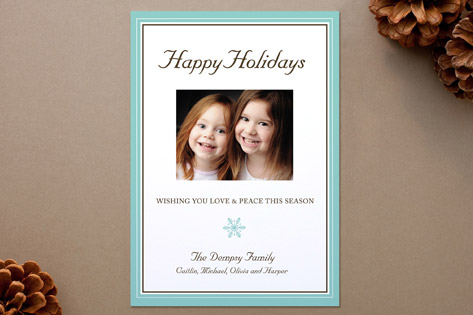 Simple Snowflake Holiday Photo Cards