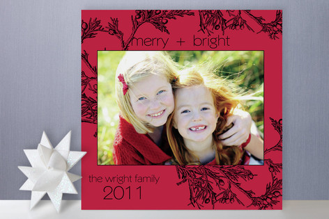 Pine and Berries Holiday Photo Cards