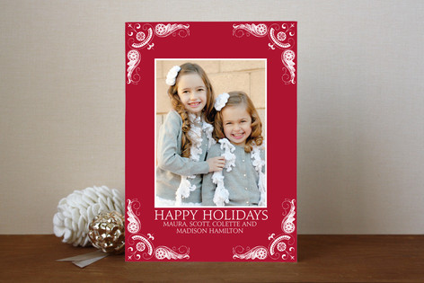 Delicate Flourishes Holiday Photo Cards