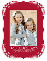 Delicate Flourishes Holiday Photo Cards