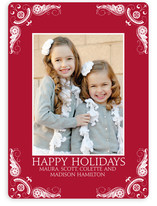 Delicate Flourishes Holiday Photo Cards
