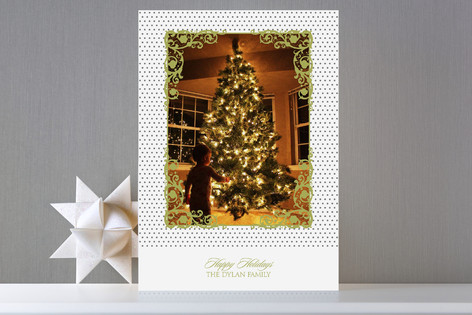 Polka Dot Frame Holiday Photo Cards