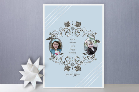 Snow Flourish Holiday Photo Cards