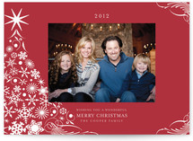 Snowflake Tree Holiday Photo Cards