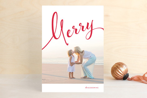 Calligraphic Flourish Holiday Photo Cards