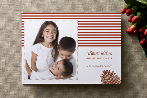 Stripes and Pine Holiday Photo Cards
