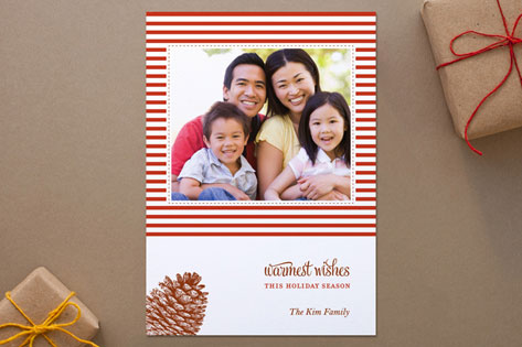 Stripes and Pine Holiday Photo Cards