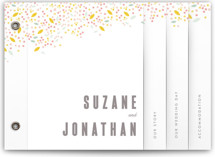 Modern Dotted Blooms in White Wedding Invitation Minibook&trade; Cards