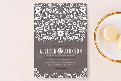 Paper Flowers Wedding Invitations