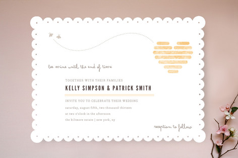 Honeycomb Heart Wedding Invitations