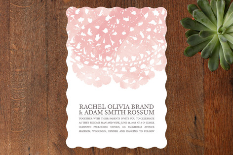 Watercolor and Doilies Wedding Invitations