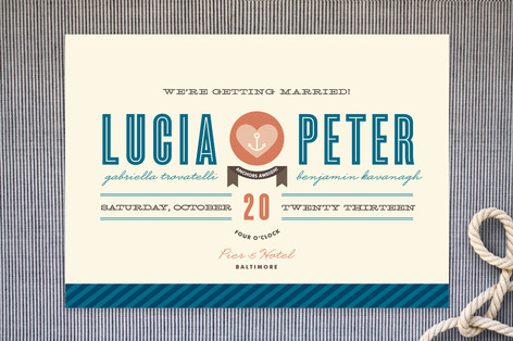 Maritime Stripe Wedding Invitations