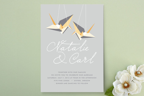 Paper Cranes Wedding Invitations By Olivia Raufman Minted