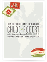 Map and Luggage Stamp Wedding Invitations